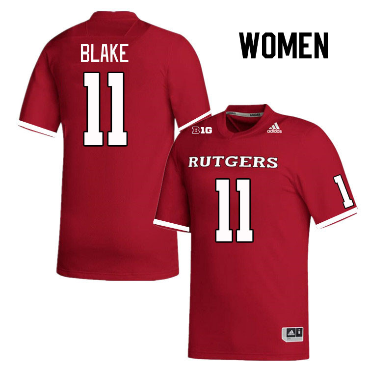 Women #11 Logan Blake Rutgers Scarlet Knights College Football Jerseys Stitched Sale-Scarlet